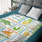 Dinosaur Custom Name Blanket-Personalized Baby Blanket